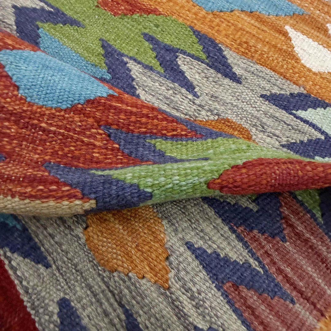 Afghan Vegetable Kilim Rug 2' 7" x 4' 0" Flat-Weave | No. AL279540