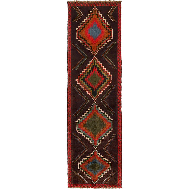Afghan Baluchi Rug 2' 8" x 9' 9" Hand-Knotted | No. AL28026