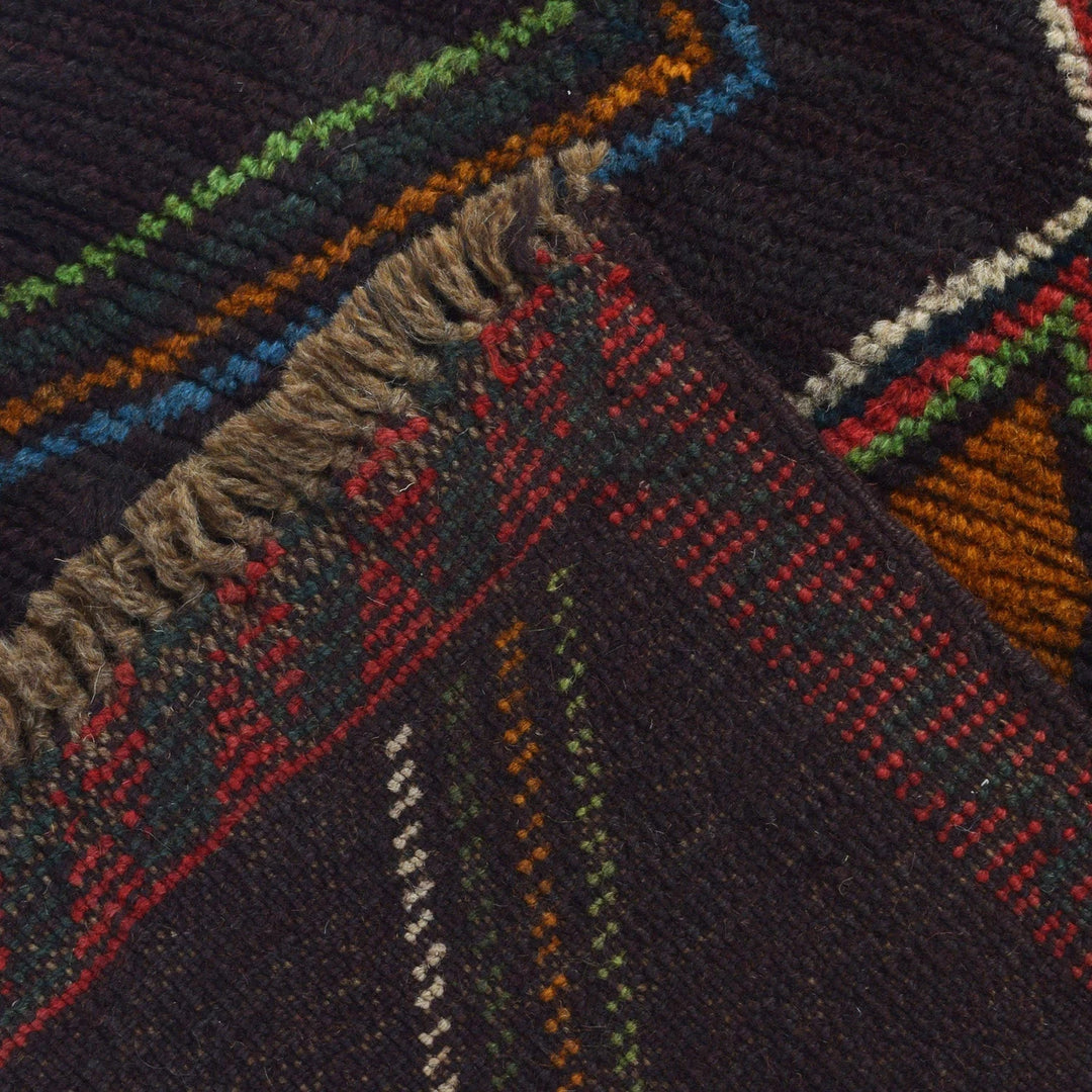Afghan Baluchi Rug 2' 8" x 9' 9" Hand-Knotted | No. AL28026