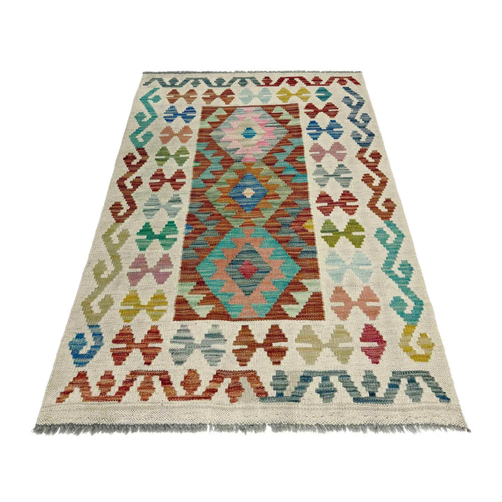 Afghan Vegetable Kilim Rug 2' 6" x 4' 0" Flat-Weave | No. AL28060