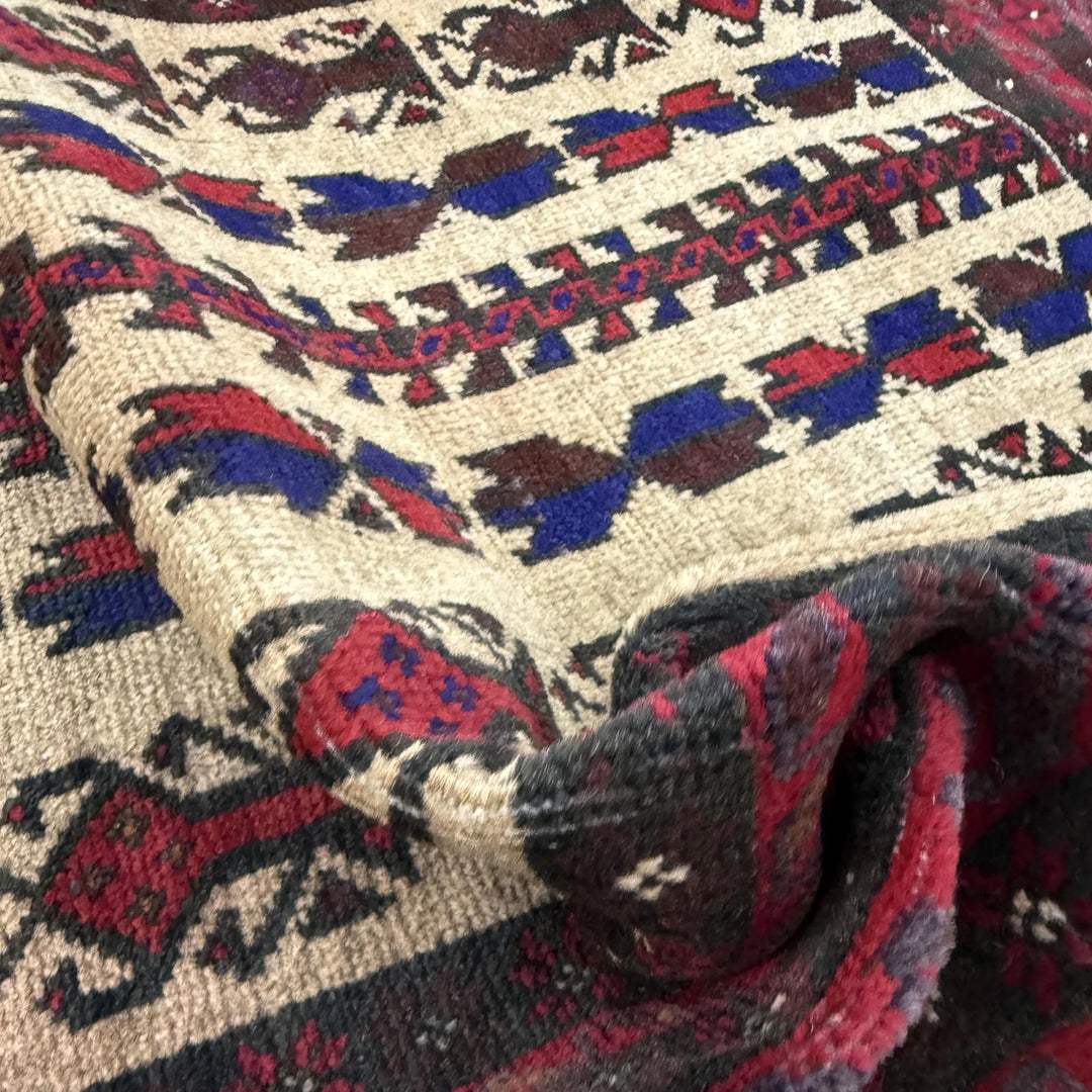 Afghan Prayer Rug 3' 2" x 4' 6" Hand-Knotted | No. AL28072