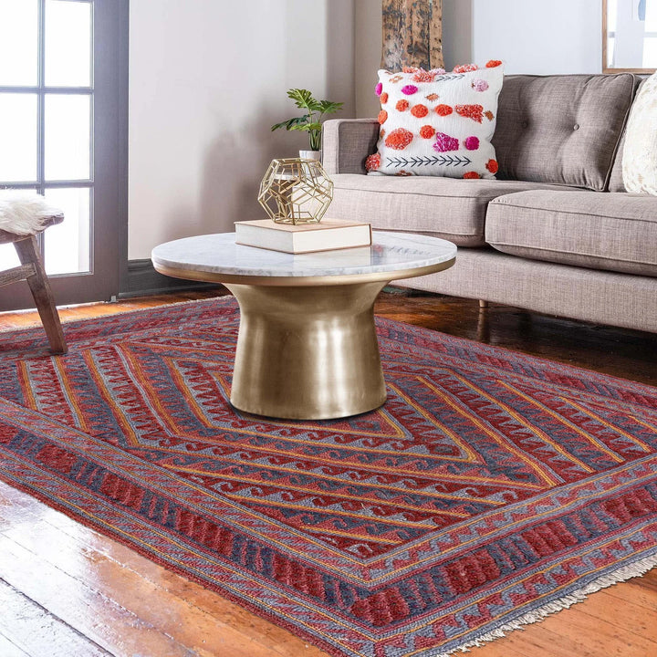 Multicolor Afghan Mashwani Rug 3' 11" x 4' 1" Hand-Knotted | No. AL28097