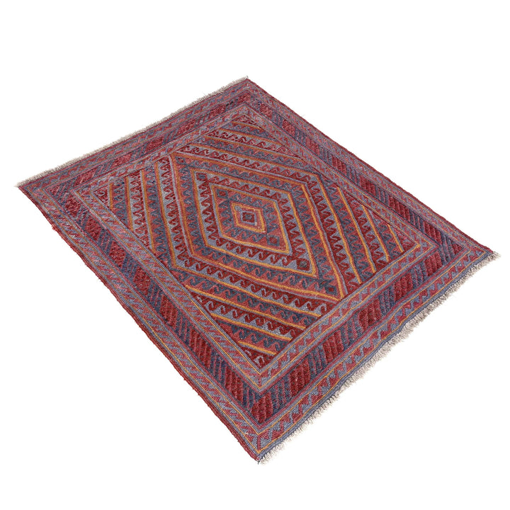Multicolor Afghan Mashwani Rug 3' 11" x 4' 1" Hand-Knotted | No. AL28097