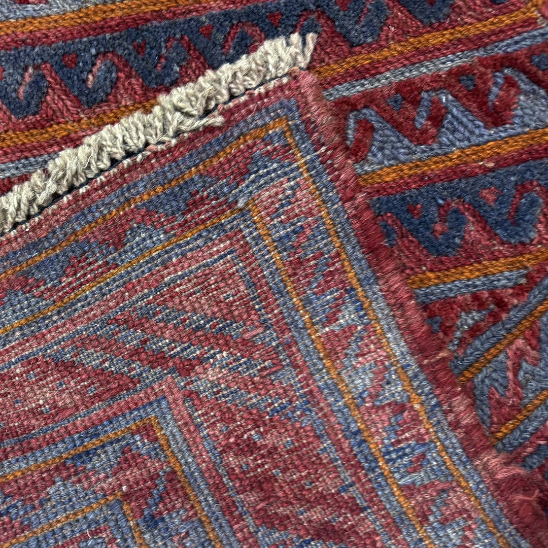 Multicolor Afghan Mashwani Rug 3' 11" x 4' 1" Hand-Knotted | No. AL28097