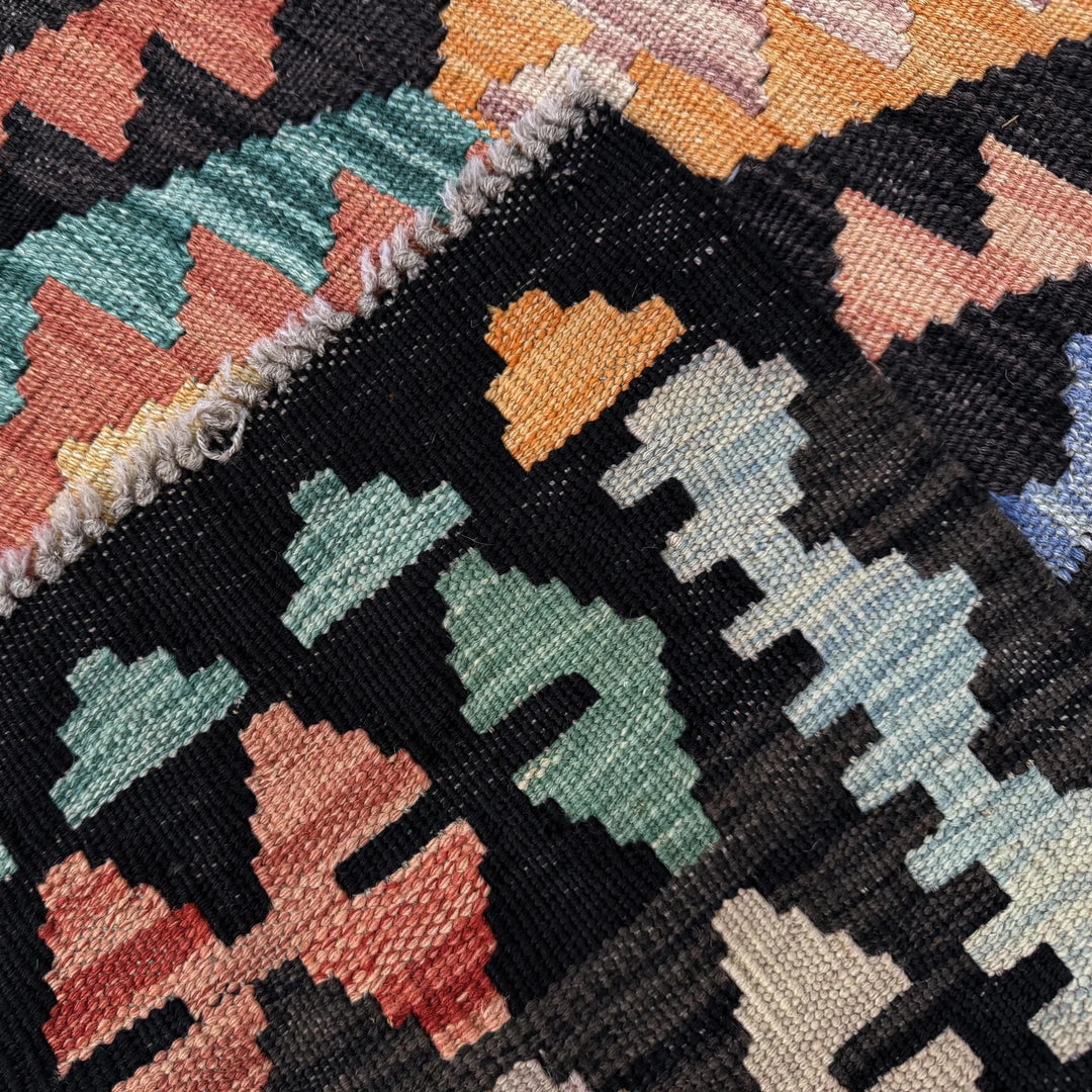 Afghan Vegetable Kilim Rug 2' 8" x 4' 2" Flat-Weave | No. AL281434