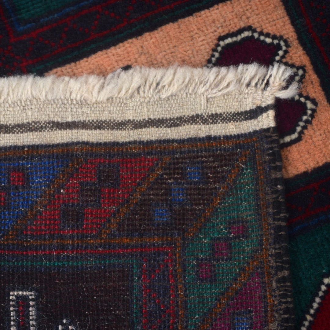 Afghan Baluchi Rug 3' 2" x 4' 5" Hand-Knotted | No. AL28210