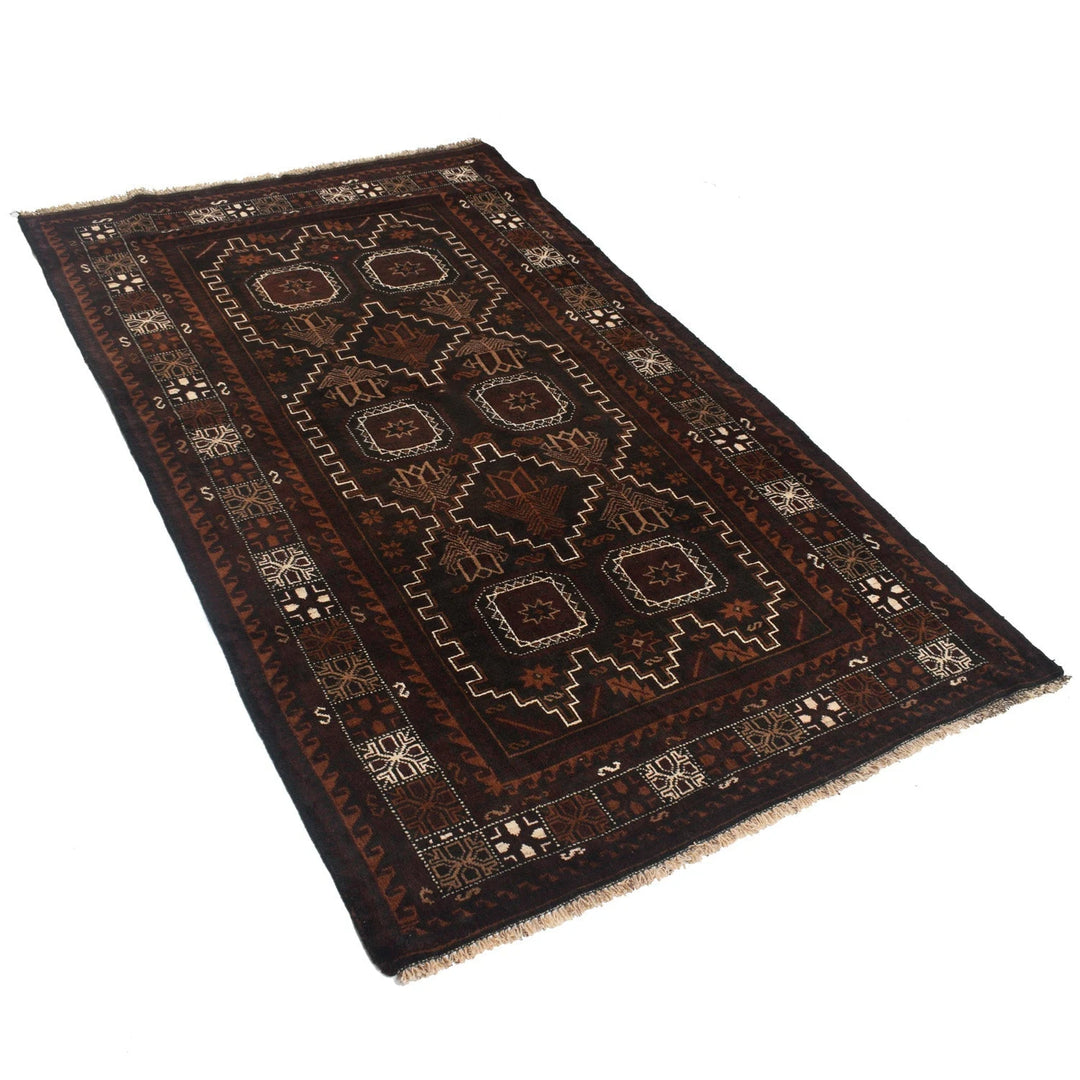 Afghan Baluchi Rug 3' 9" x 6' 4" Hand-Knotted | No. AL28238