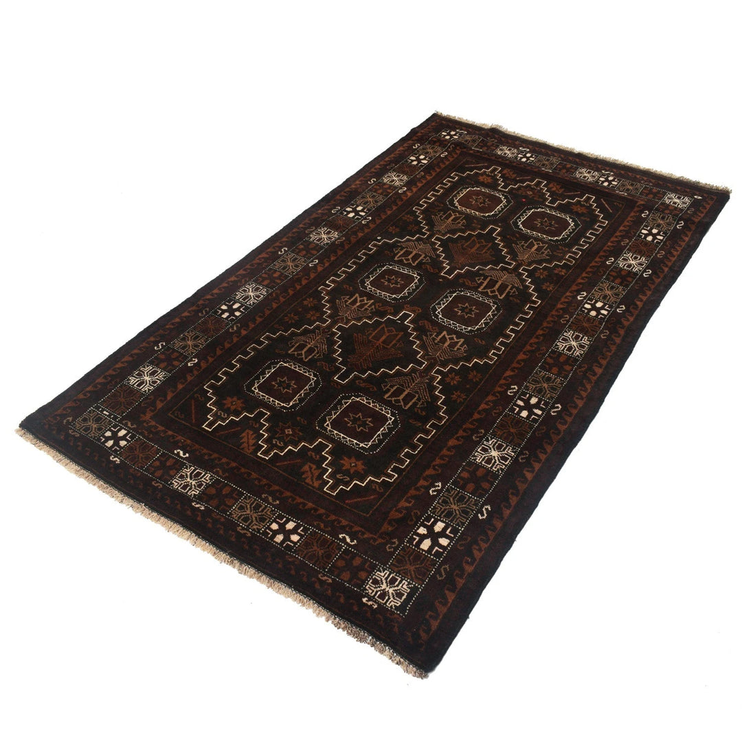 Afghan Baluchi Rug 3' 9" x 6' 4" Hand-Knotted | No. AL28238