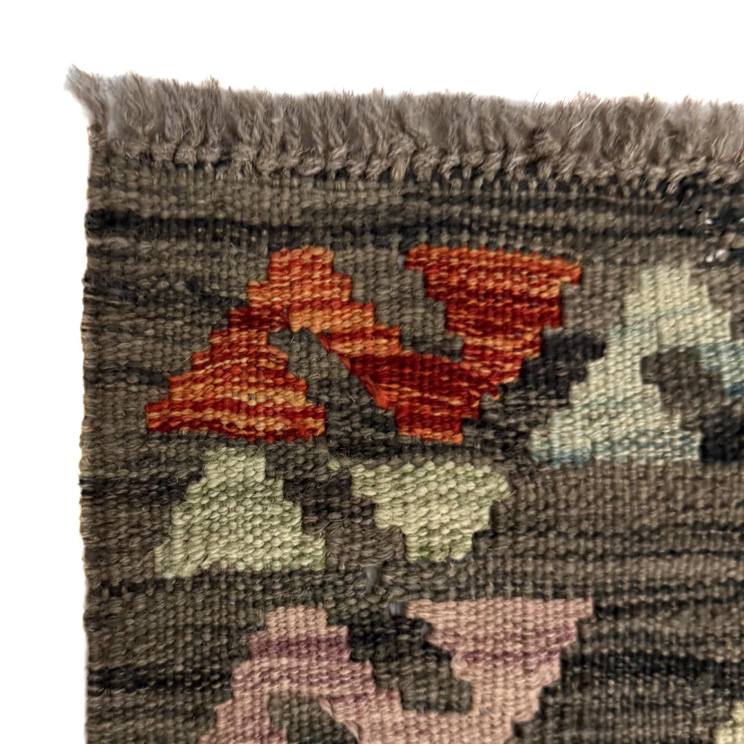 Multicolor Afghan Vegetable Kilim Rug 2'7" x 9'9" Flat-Weave | No. AL282720