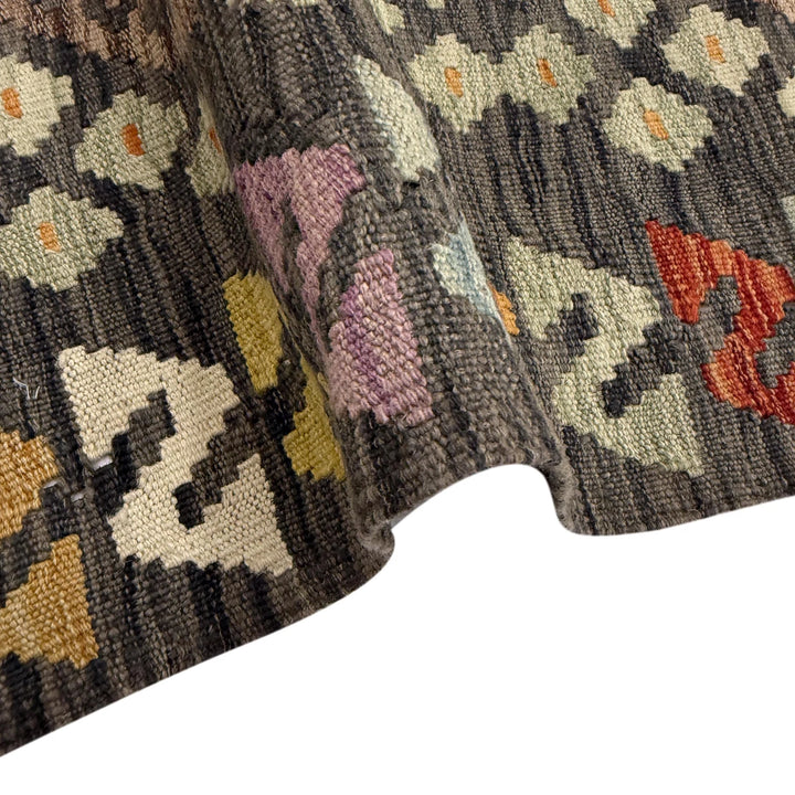 Multicolor Afghan Vegetable Kilim Rug 2'7" x 9'9" Flat-Weave | No. AL282720