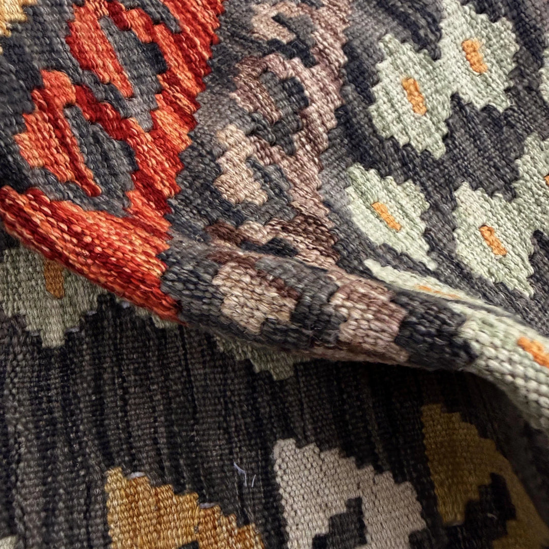 Multicolor Afghan Vegetable Kilim Rug 2'7" x 9'9" Flat-Weave | No. AL282720