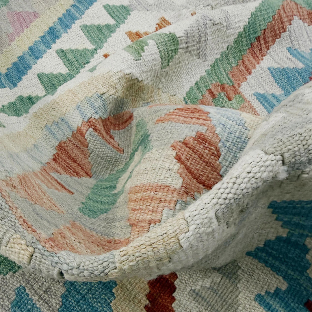 Afghan Vegetable Kilim Rug 3' 5" x 5' 1" Flat-Weave | No. AL283083