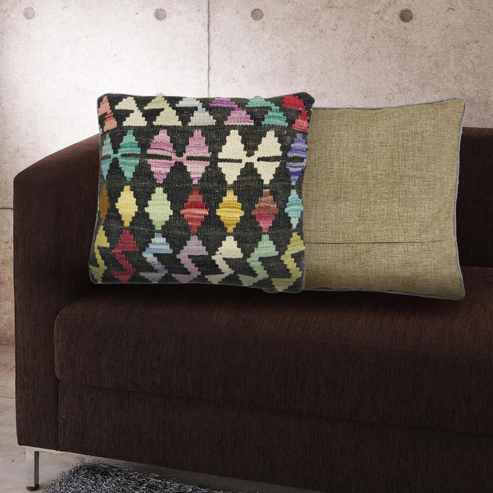 Afghan Turkish Design Kilim Cushion 1' 5" x 1' 5" Flat-Weave | No. AL283313