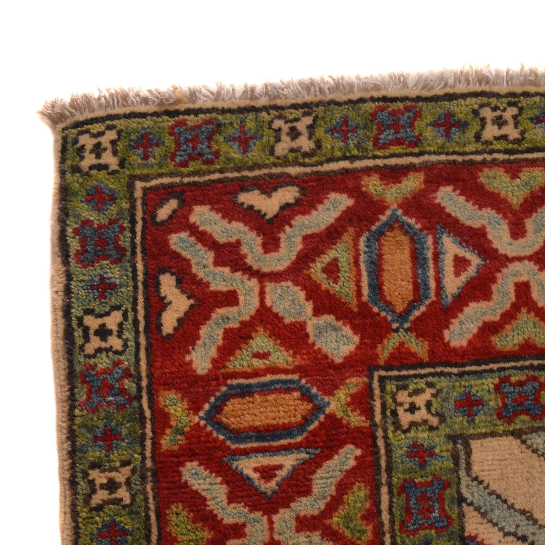 Beige Afghan Mamluk Rug 5' 2" x 6' 8" Hand-Knotted | No. AL28331