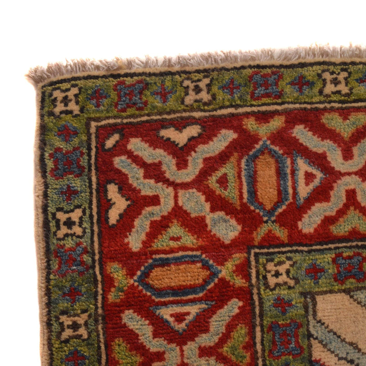 Beige Afghan Mamluk Rug 5' 2" x 6' 8" Hand-Knotted | No. AL28331
