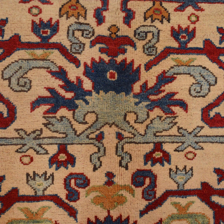 Beige Afghan Mamluk Rug 5' 2" x 6' 8" Hand-Knotted | No. AL28331
