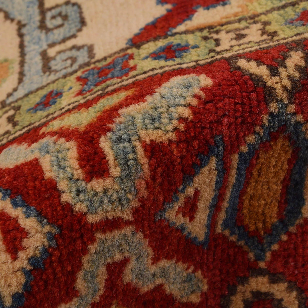 Beige Afghan Mamluk Rug 5' 2" x 6' 8" Hand-Knotted | No. AL28331
