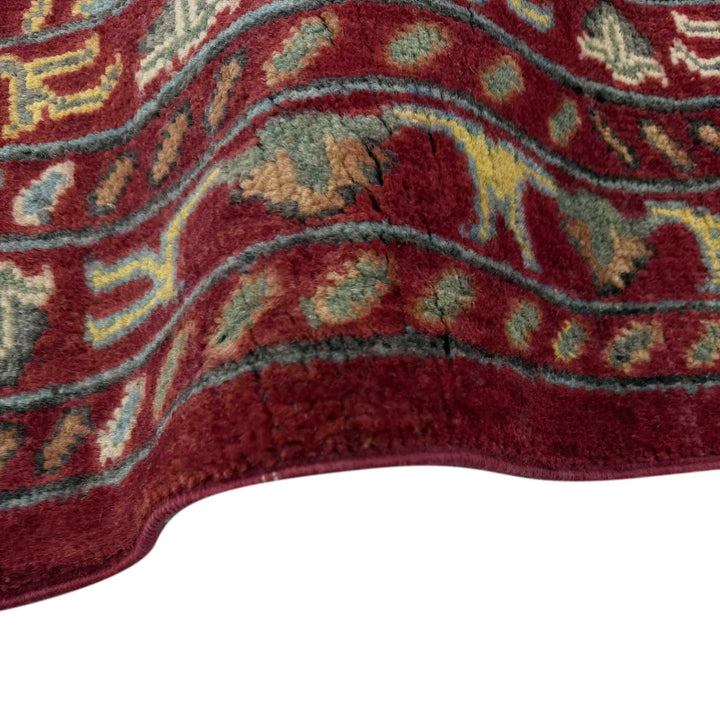 Red Afghan Sultani Rug 4' 1" x 6' 2" Hand-Knotted | No. AL28356