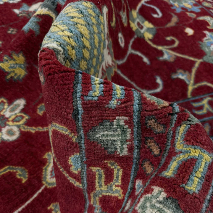 Red Afghan Sultani Rug 4' 1" x 6' 2" Hand-Knotted | No. AL28356
