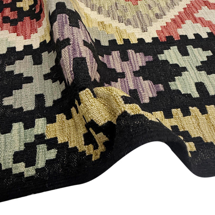 Afghan Vegetable Kilim Rug 6' 8" x 9' 11" Flat-Weave | No. AL284011