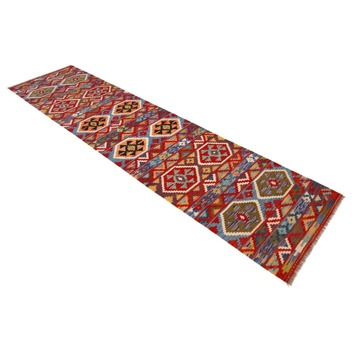 Afghan Kilim Rug 2' 6" x 10' 0" Flat-Weave | No. AL28445