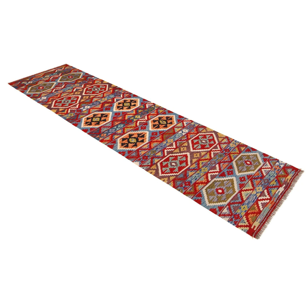 Afghan Kilim Rug 2' 6" x 10' 0" Flat-Weave | No. AL28445
