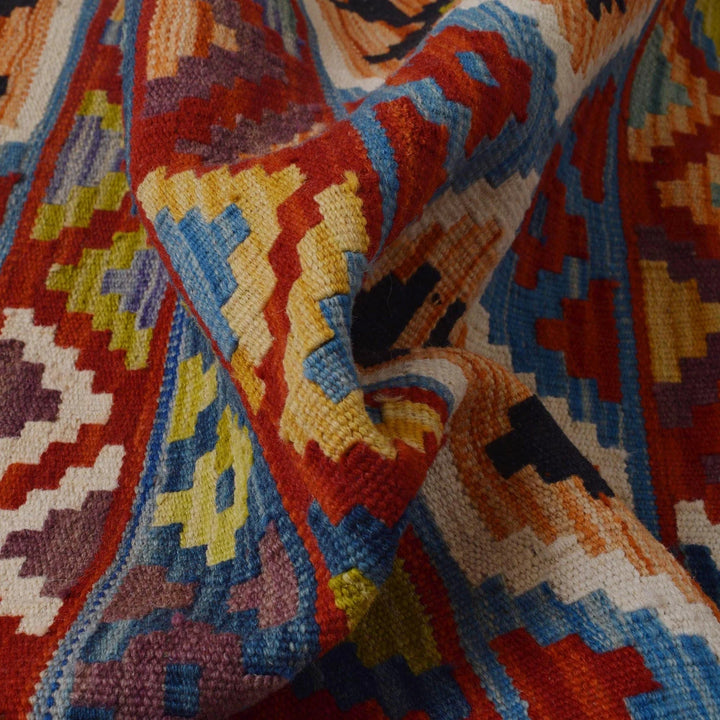 Afghan Kilim Rug 2' 6" x 10' 0" Flat-Weave | No. AL28445