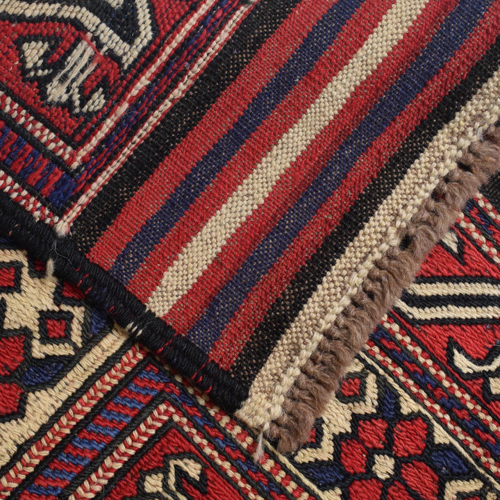 Beige Afghan Saghari Kilim Rug 6' 9" x 9' 6" Flat-Weave | No. AL28462