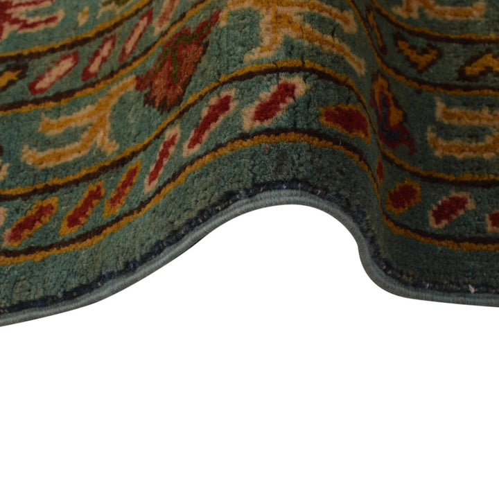 Blue Afghan Sultani Rug 4' 1" x 5' 10" Hand-Knotted | No. AL28466