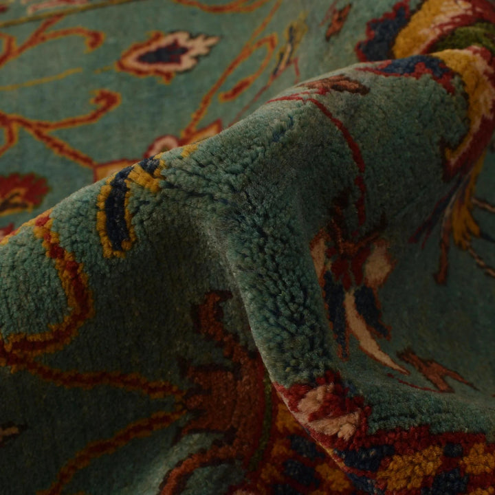Blue Afghan Sultani Rug 4' 1" x 5' 10" Hand-Knotted | No. AL28466