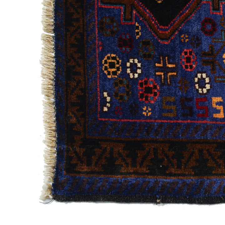 Afghan Baluchi Rug 2' 8" x 4' 5" Hand-Knotted | No. AL28471