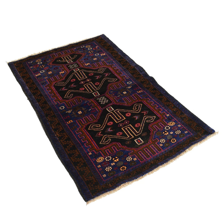 Afghan Baluchi Rug 2' 8" x 4' 5" Hand-Knotted | No. AL28471
