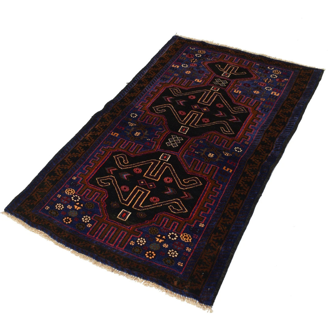 Afghan Baluchi Rug 2' 8" x 4' 5" Hand-Knotted | No. AL28471