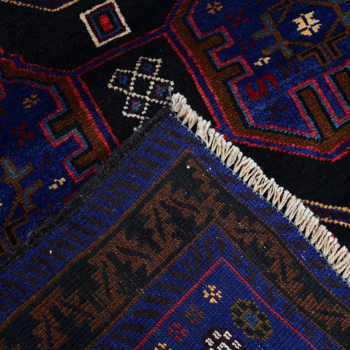 Afghan Baluchi Rug 2' 8" x 4' 5" Hand-Knotted | No. AL28471