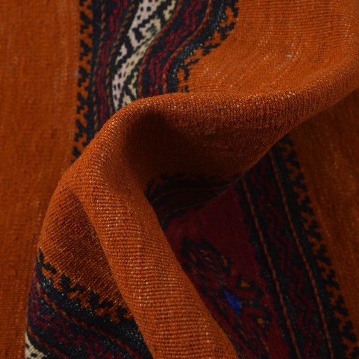 Brown Afghan Kilim Rug 2' 1" x 5' 10" Flat-Weave | No. AL28522
