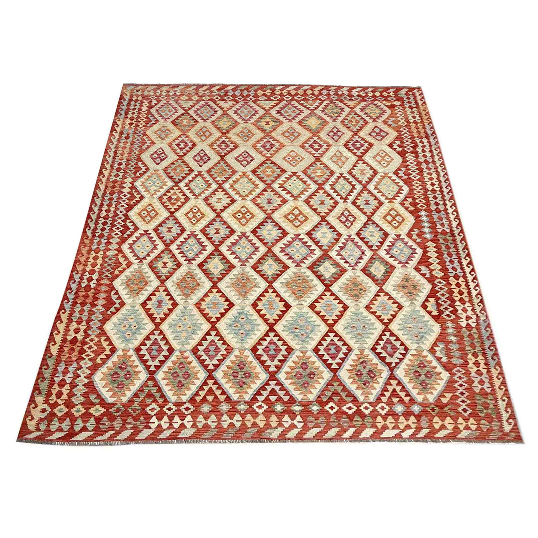 Afghan Vegetable Kilim Rug 11' 2" x 14' 4" Flat-Weave | No. AL285240