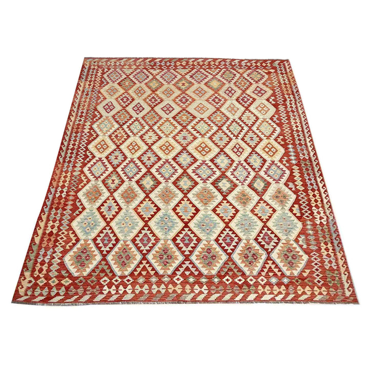 Afghan Vegetable Kilim Rug 11' 2" x 14' 4" Flat-Weave | No. AL285240