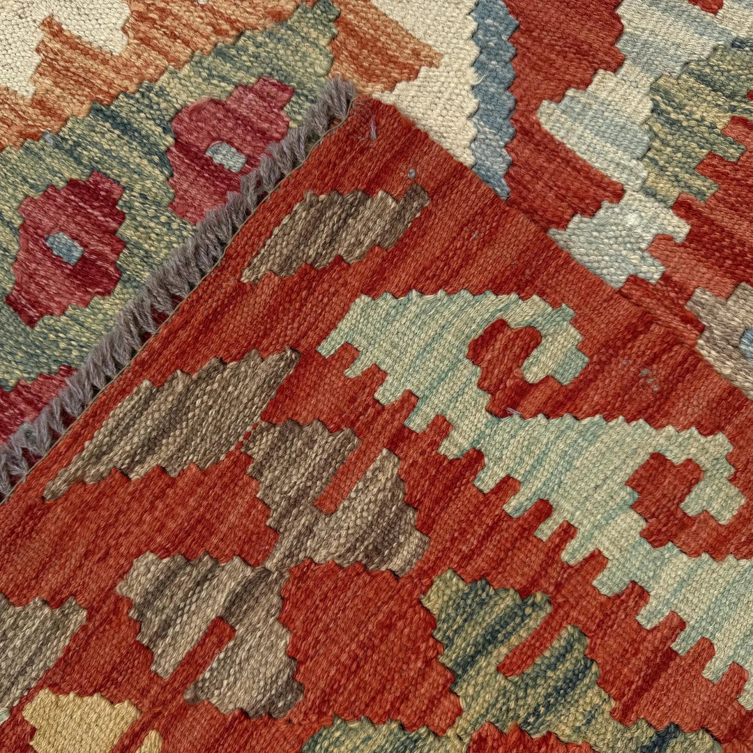 Afghan Vegetable Kilim Rug 11' 2" x 14' 4" Flat-Weave | No. AL285240