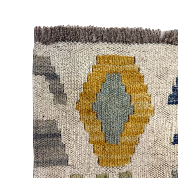 Multicolor Afghan Vegetable Kilim Rug 3' 6" x 4' 9" Flat-Weave | No. AL28538