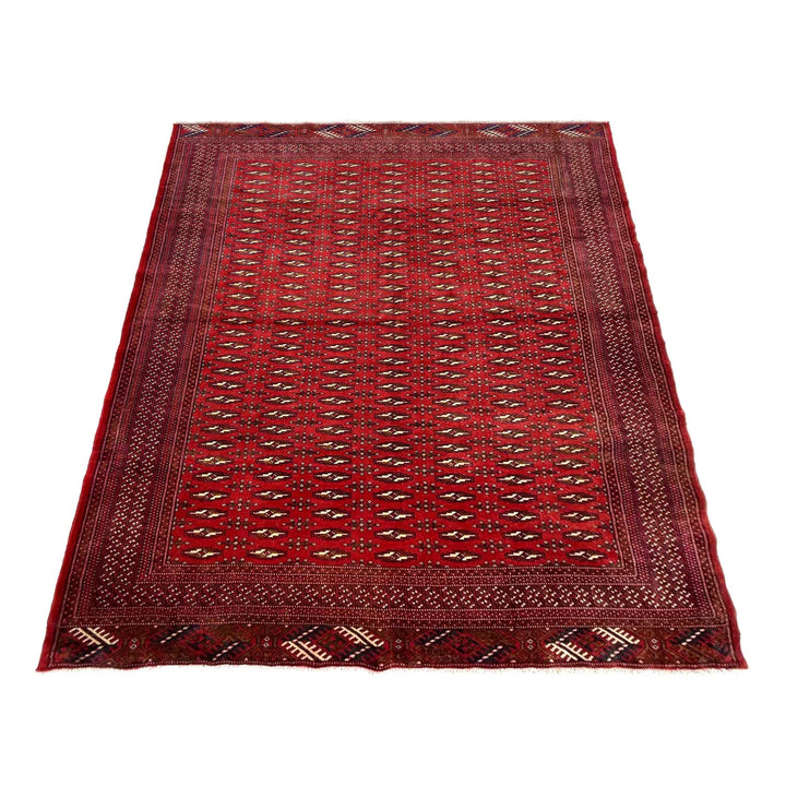 Deep Red Afghan Baluchi Rug 6' 10" x 9' 1" Hand-Knotted | No. AL28666