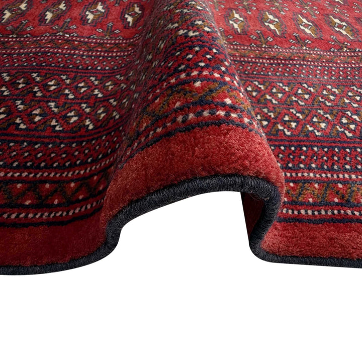 Deep Red Afghan Baluchi Rug 6' 10" x 9' 1" Hand-Knotted | No. AL28666
