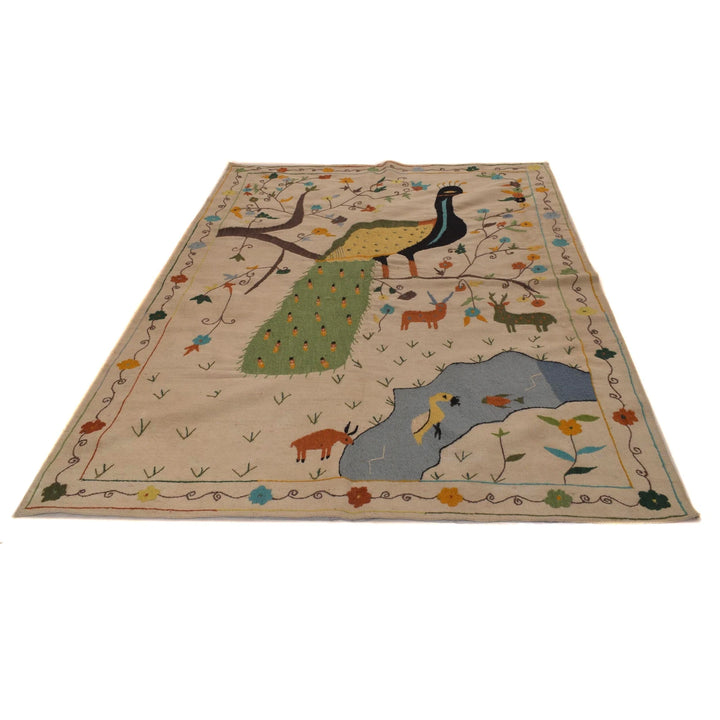 Afghan Kilim Rug 5' 5" x 7' 8" Flat-Weave | No. AL28687