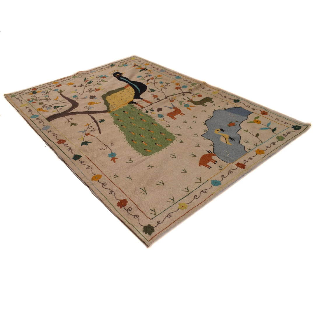 Afghan Kilim Rug 5' 5" x 7' 8" Flat-Weave | No. AL28687