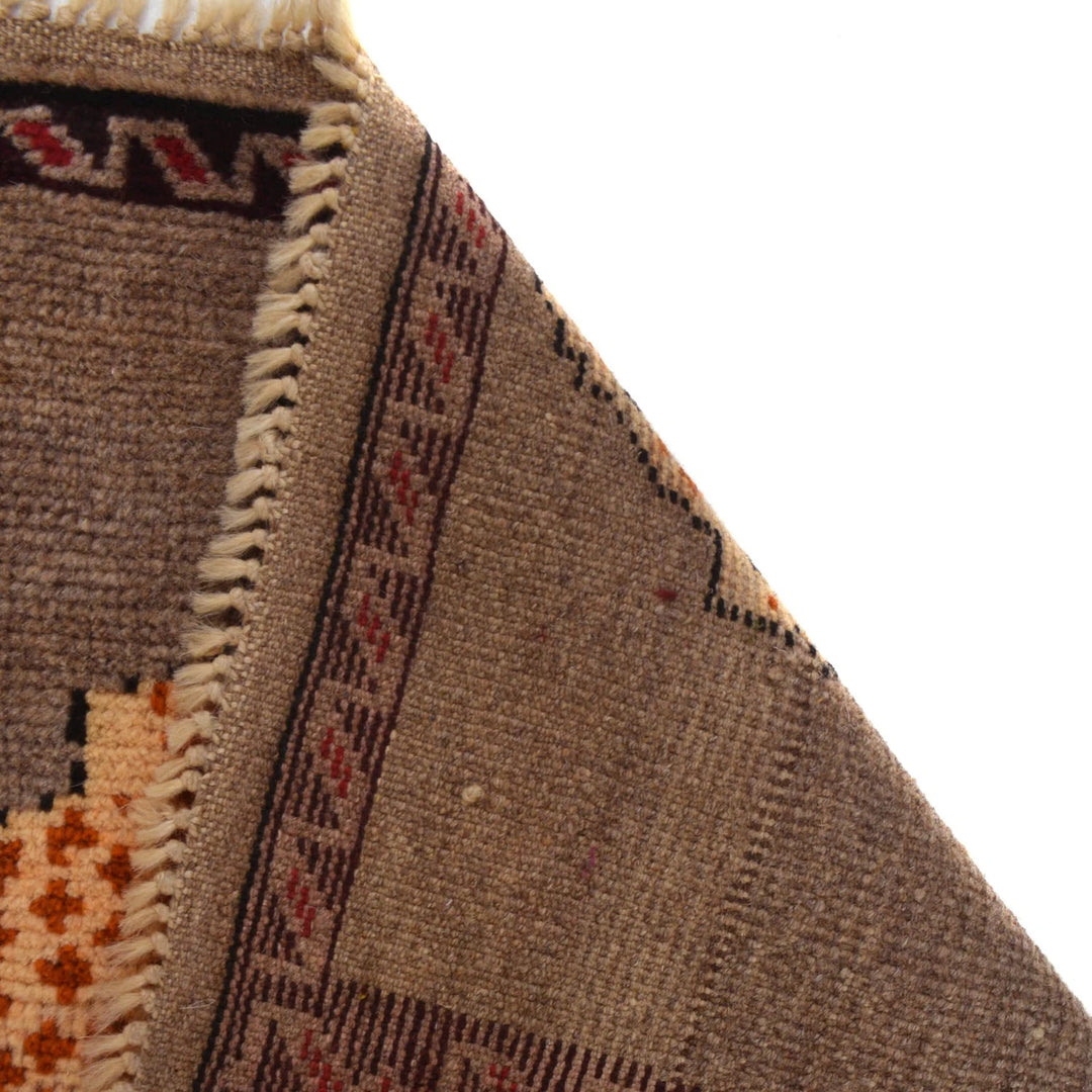 Brown Afghan Pictorial Rug 2' 10" x 4' 4" Hand-Knotted | No. AL28712