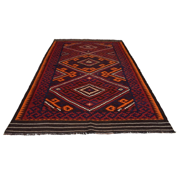 Afghan Kilim Rug 6' 0" x 9' 3" Flat-Weave | No. AL28715