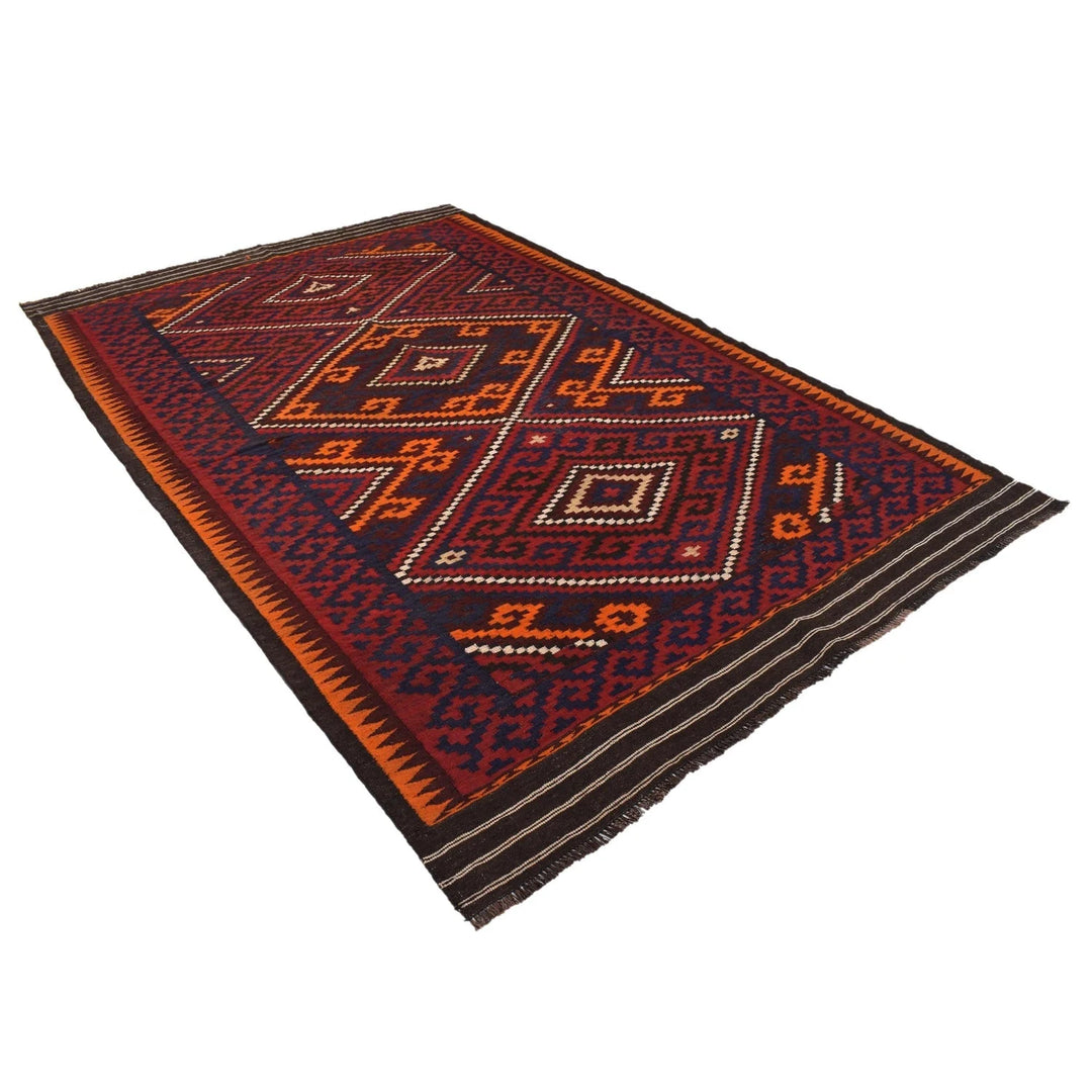 Afghan Kilim Rug 6' 0" x 9' 3" Flat-Weave | No. AL28715