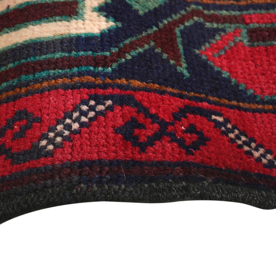 Red Afghan Baluchi Rug 2' 7" x 4' 2" Hand-Knotted | No. AL28814