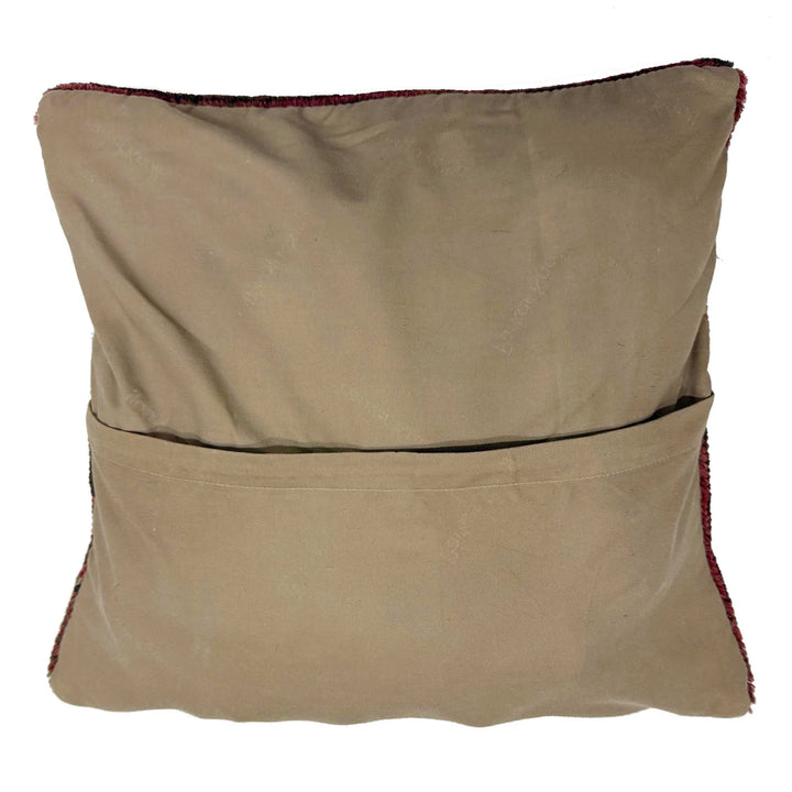 Brown Afghan Oriental Pillow Cover 1' 4" x 1' 4" Hand-Knotted | No. AL288257