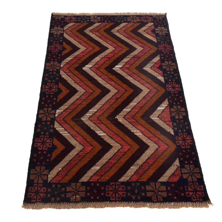 Afghan Baluchi Rug 2' 9" x 4' 6" Hand-Knotted | No. AL28847