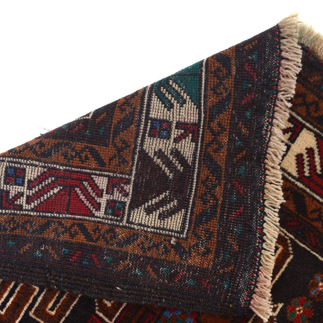 Afghan Baluchi Rug 2' 8" x 4' 8" Hand-Knotted | No. AL28930